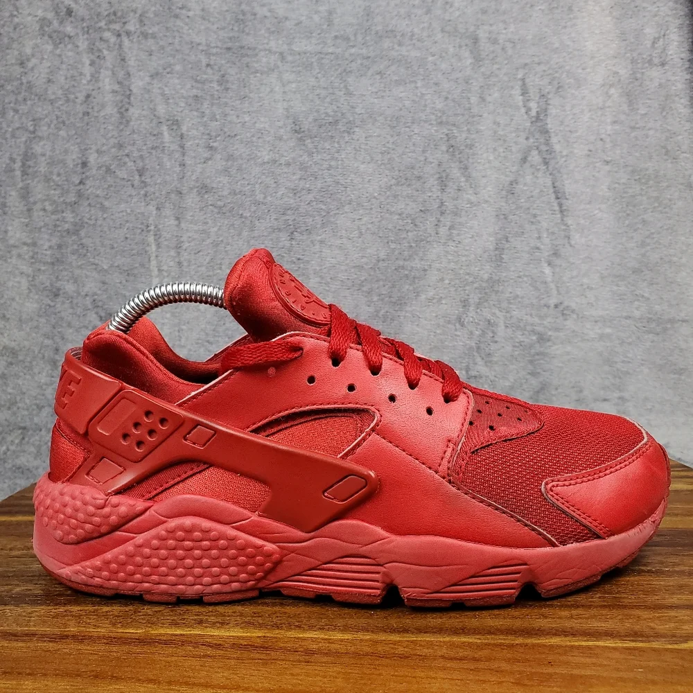 Nike Air Huarache Shoes Men's 8.5 Triple Red Running Athletic Low Top Sneakers